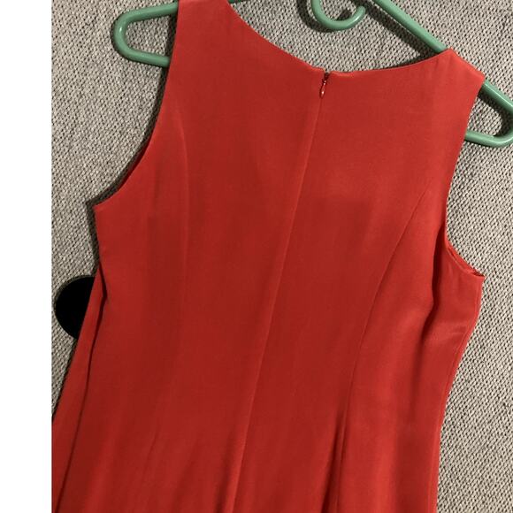 Valerie Dresses Petite Pencil Silk Dress Women's 8 Petite Coral Sleeveless Midi - Picture 6 of 9